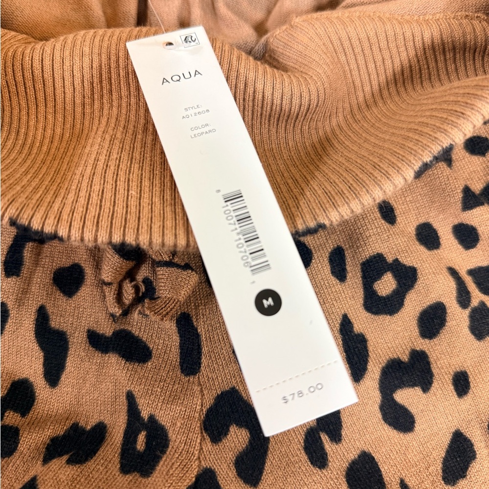NWT Aqua Tan and Black Leopard Print Joggers size medium - Picture 7 of 8